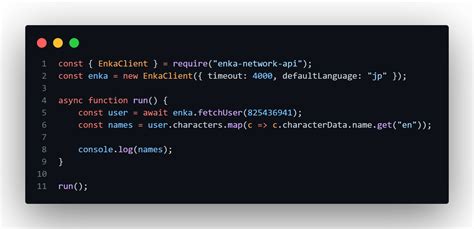 enka network api running install script.